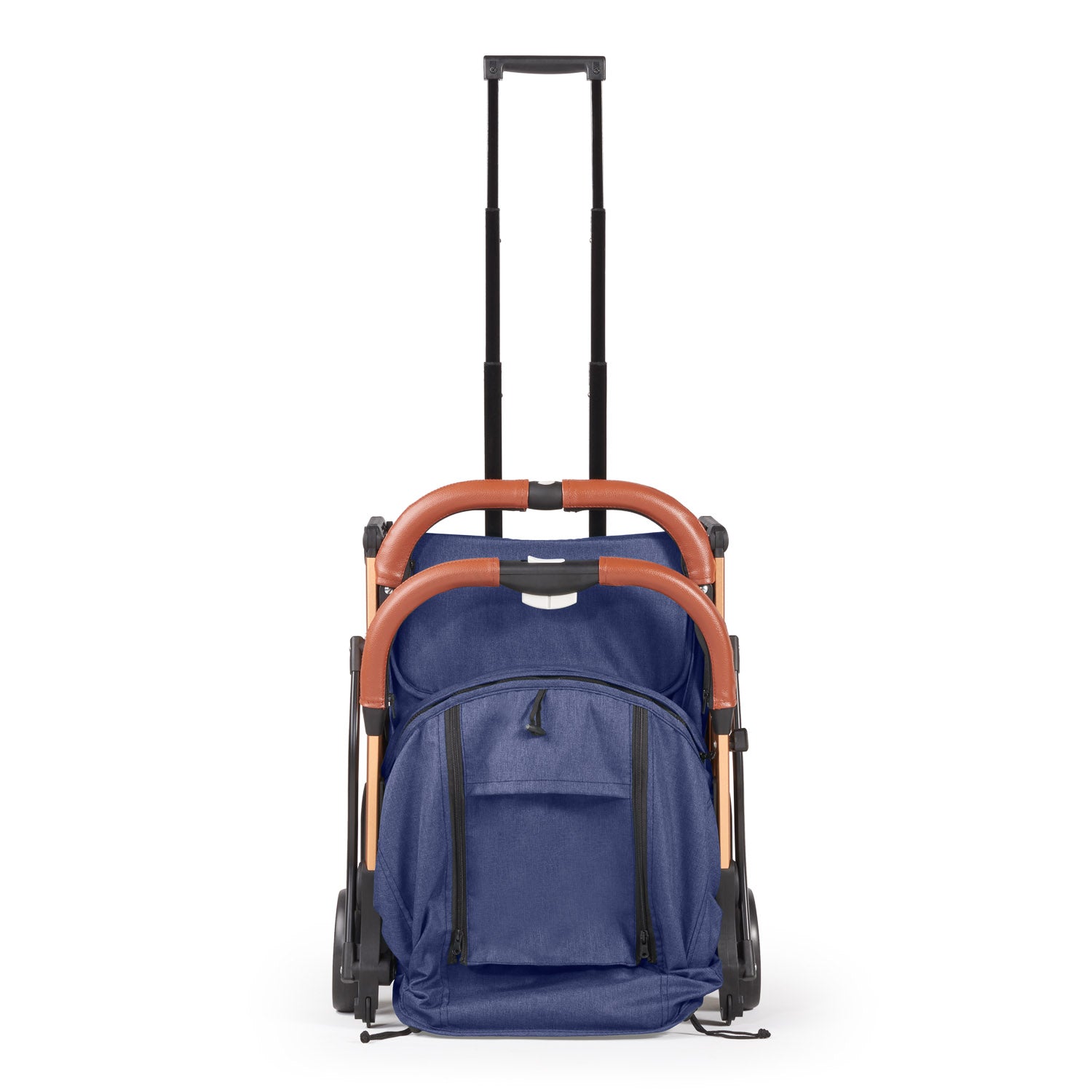 Blue Foldable & Lightweight Pram Bundle With Breathable Cushion & Bag Clips