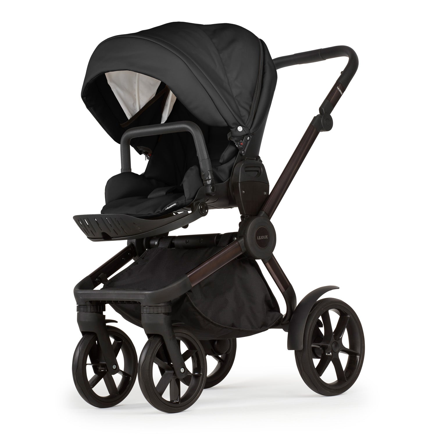 Black linen deluxe stroller system hotsell